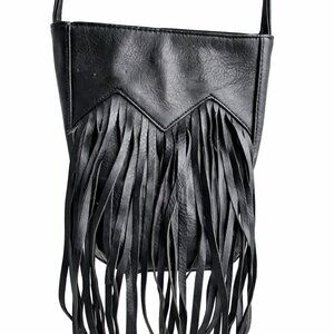 Vegan leather look alike, fun fringe shoulder bag by "Limited Edition" (Target)